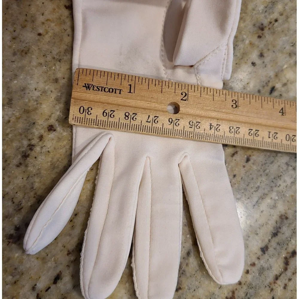 Vintage Size XL Isotoner Pink Stretch Formal Gloves. Nylon Spandex 7.5